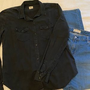 GAP Black Pearl Snap Shirt